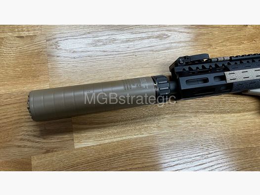 Acheron ACS E1 7.62 suppressor for Acheron HexaLug muzzle device quick release system HexaLug - available in black and FDE!