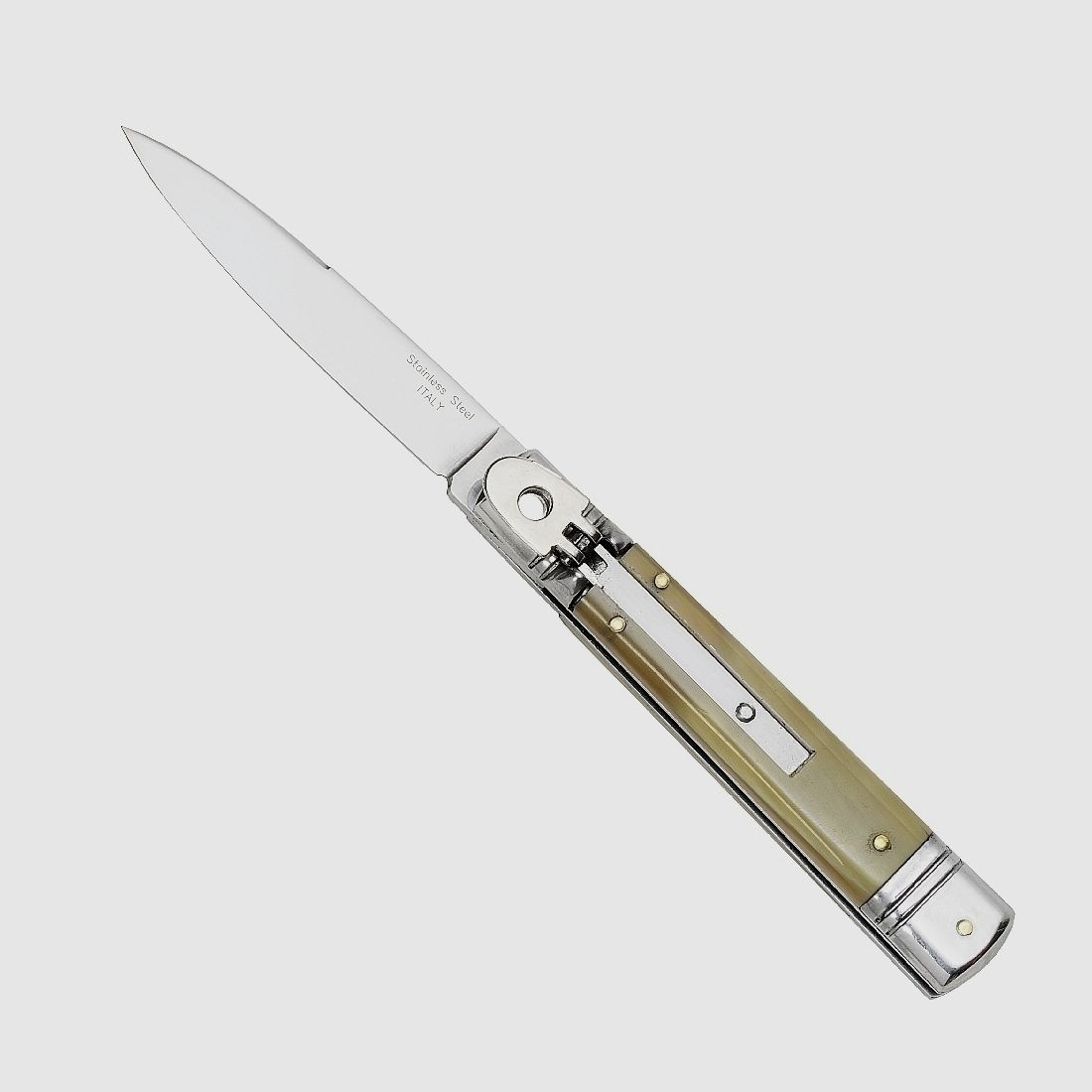 Springmesser klassisches "Stiletto" mit Horn-Griff