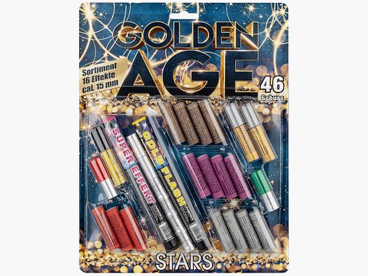 Umarex 4.1534 Golden Age Stars 15 mm, 46-piece blister pyro