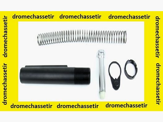 Kit complet de crosse type militaire, Tube 6 positions + Buffer + ressort + ecrou+ plaque