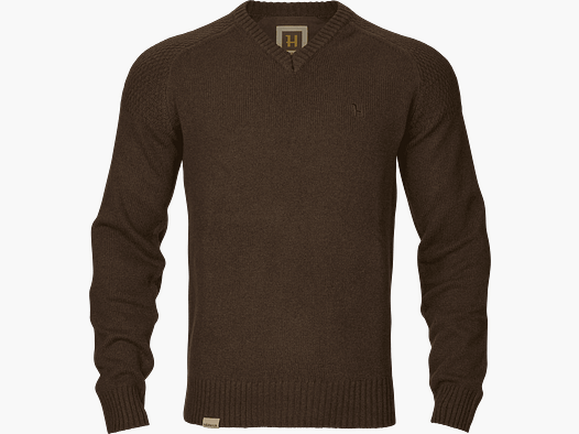 Härkila Vincent Merino Suéter de Cuello en V para Hombre Demitasse marrón M