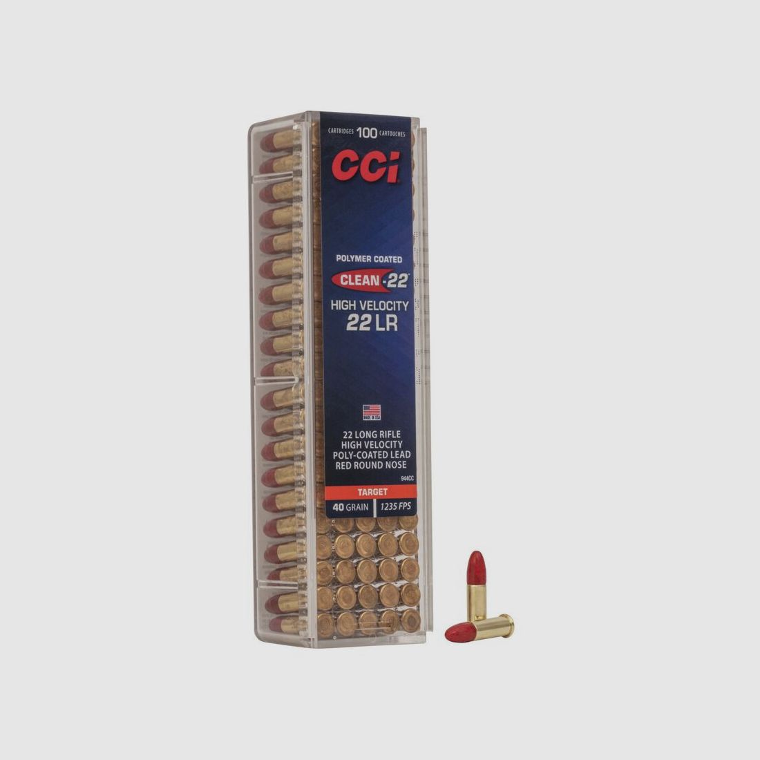 CCI Clean-22 High Velocity .22 LR 40GR LRN 100 cartucce