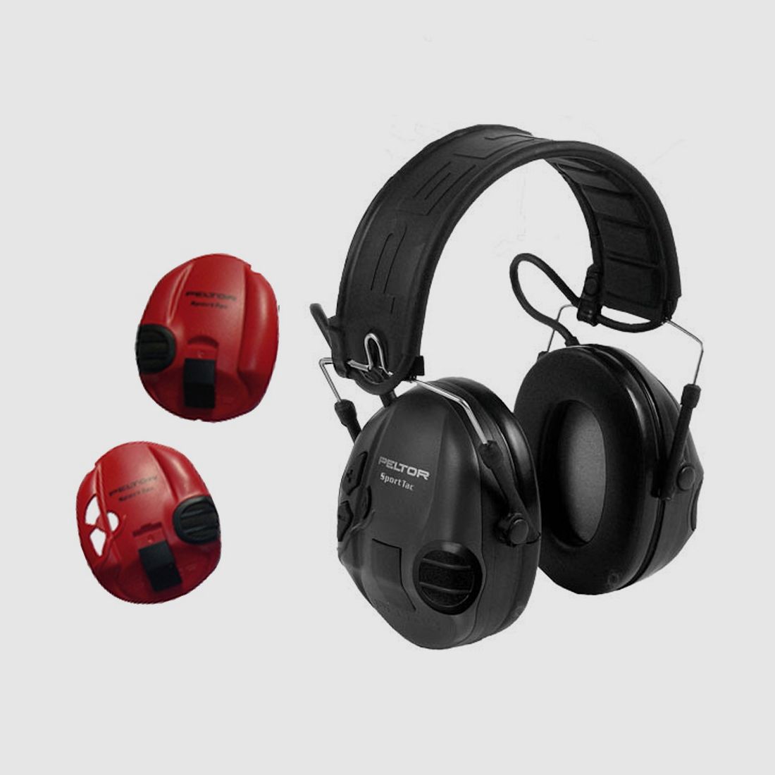 3M Peltor SportTac protectores auditivos negro y rojo (MT16H210F)