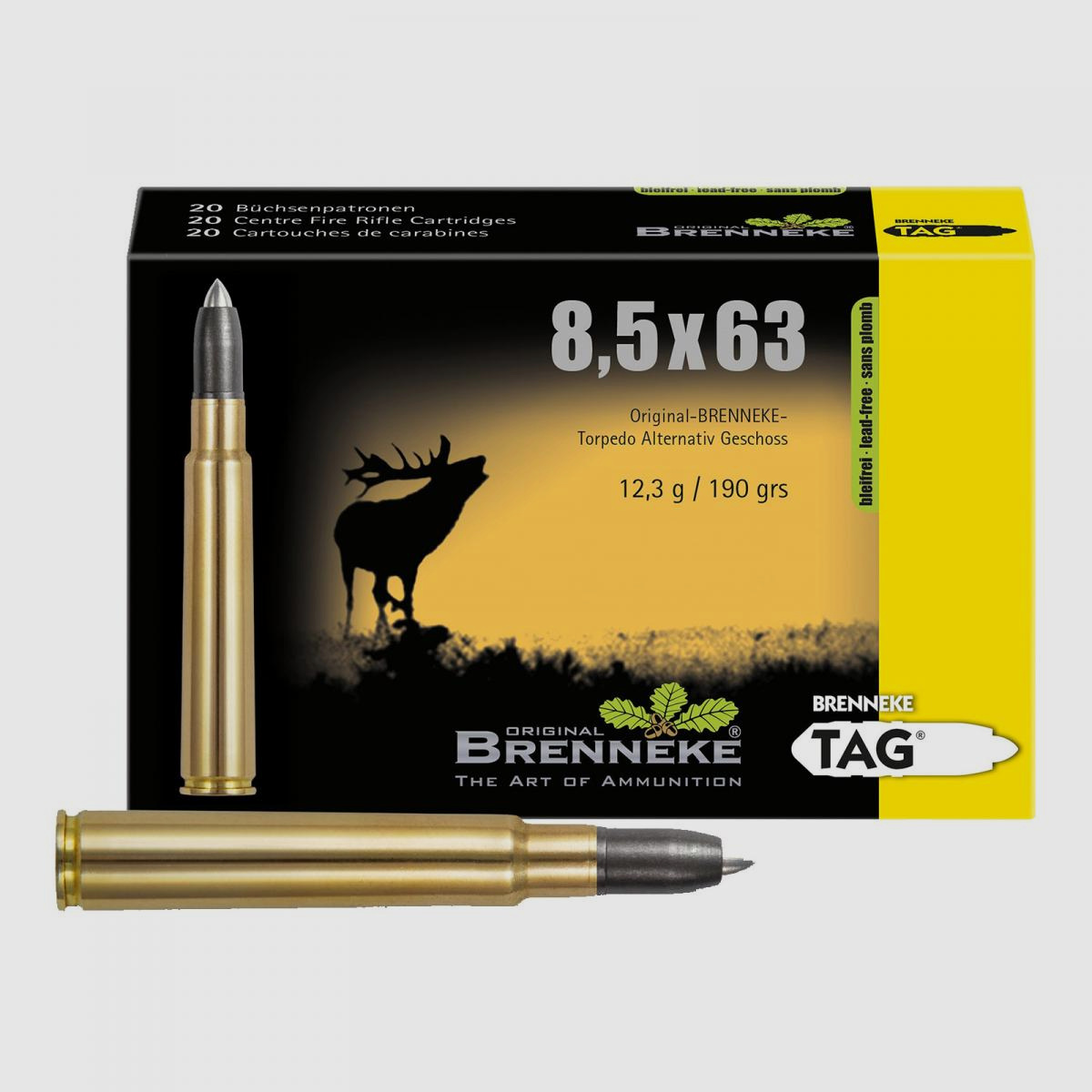 Brenneke 8,5x63 Reb 190GR TAG 20 patronen