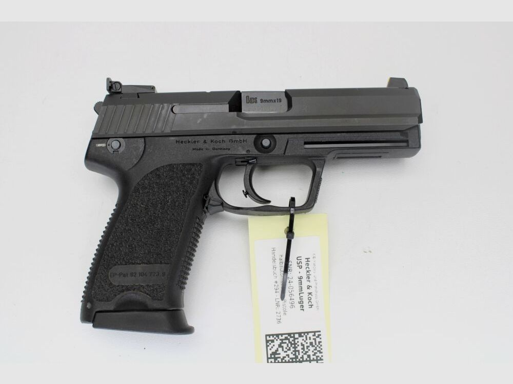 Pistole Heckler & Koch USP mit Box, 2tem Magazin Anleitung und Anschussbild 9mmLuger