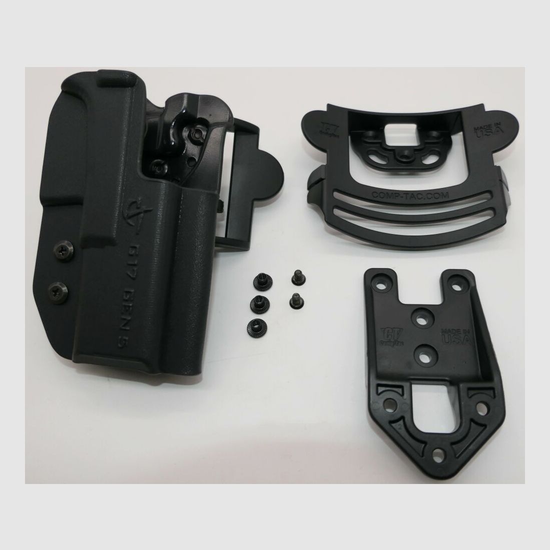Comp-Tac Glock 17 / 45 GEN5 COMP-TAC International KYDEX Funda derecha negra aprobada por IPSC