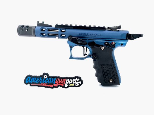 Tandemkross TANDEMIZED Ruger Mark IV 22/45 Race Gun - blauer 43932 Upper, blauer Lower, schwarze Bedienelemente