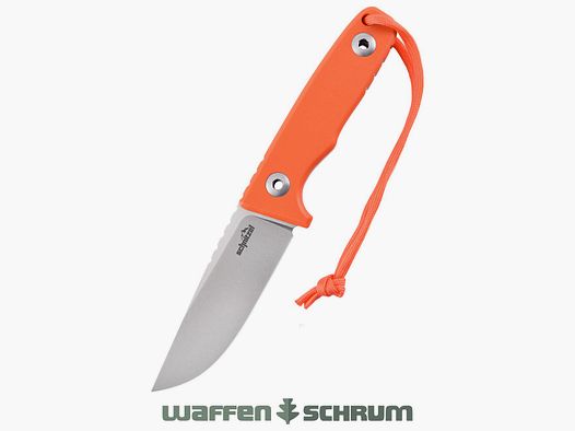 Cuchillo outdoor Schnitzel TRI naranja de acero inoxidable 14C28N con funda de Kydex e sistema de transporte Dangler