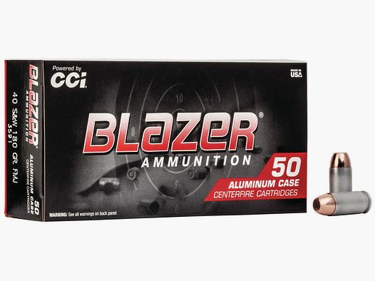 CCI Blazer Aluminium .40 S&W 180GR FMJ 50 cartouches