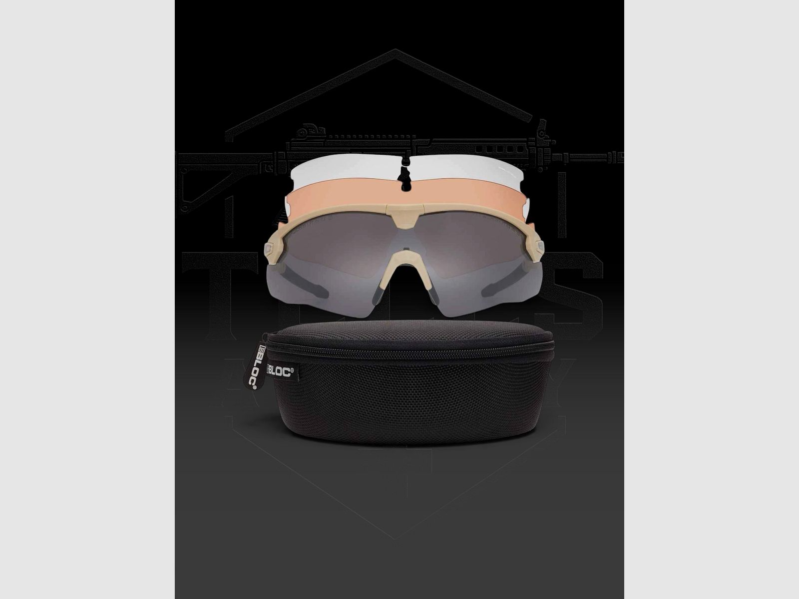 BLOC Lynx Ballistic Antifog occhiali protettivi, set con 3 lenti, FDE, immagine 3 di 3