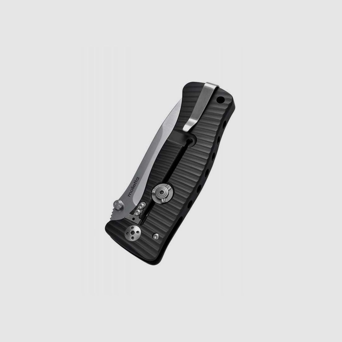 Lionsteel SR1 Aluminium Taschenmesser, Schwarz, Satiniert, D2