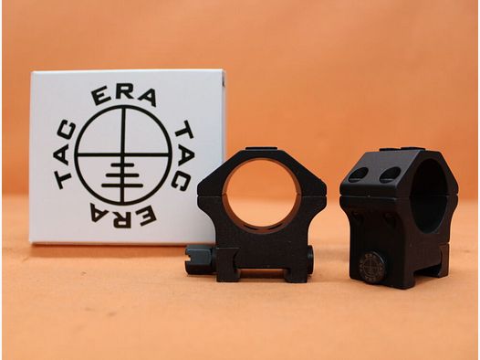 Recknagel Era-Tac Montageringe 30mm (T5003-0013) mit Mutter, Alu schwarz, BH=13mm für Picatinnyprofil