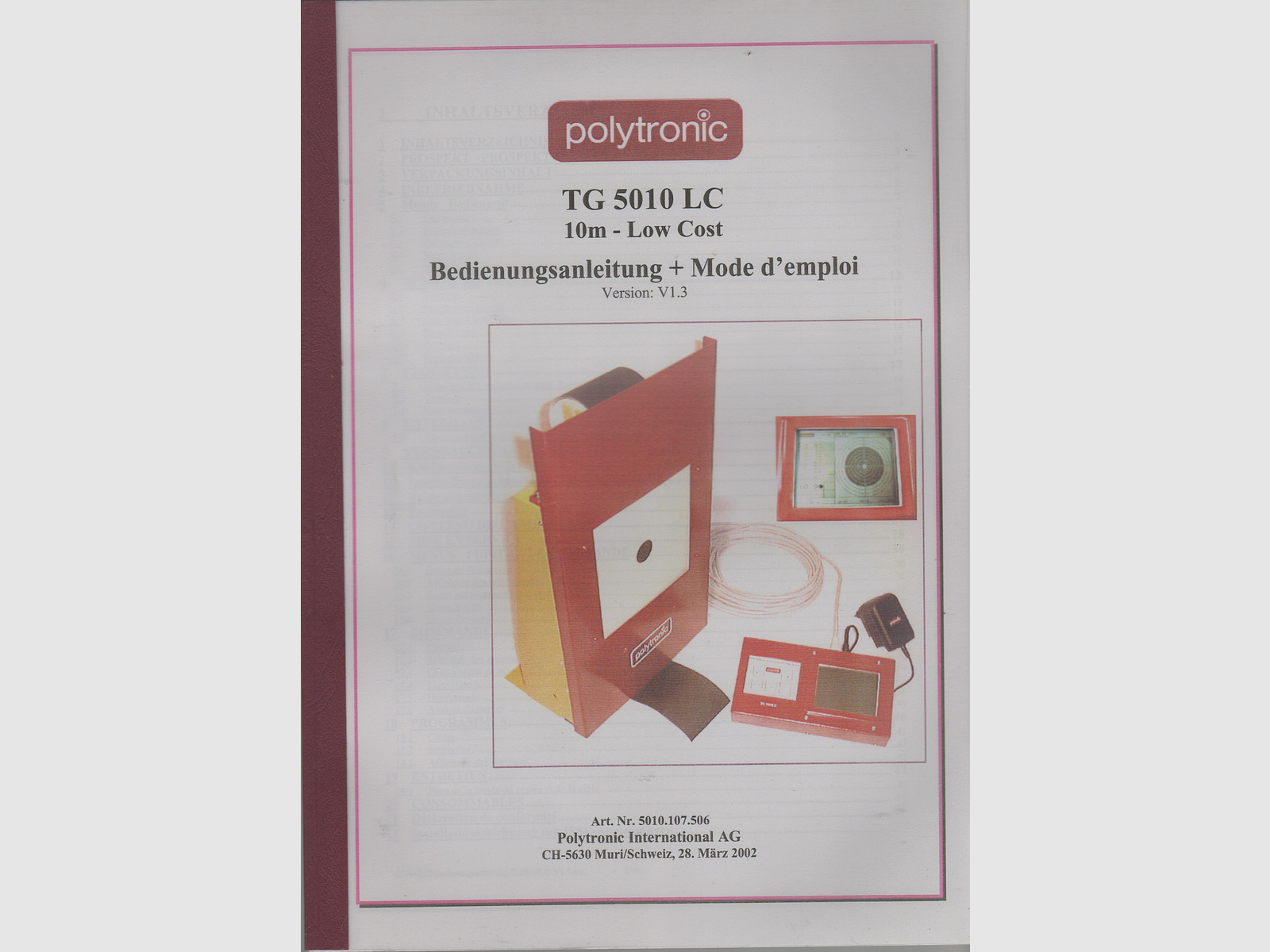 Trainingsanlage für Luftgewehr und Luftpistole TG 5010 LC POLYTRONIC (Höhenverstellbar)