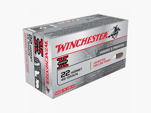 Winchester Super-X .22 Hornet 46GR JHP 50 cartouches