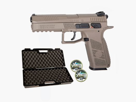 ASG	 CZ P-09 Full FDE Co2 Pistole 4,5mm Diabolo Koffer Set