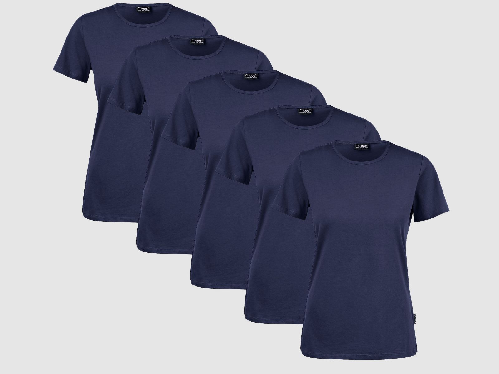 Clique T-Shirt Damen 5er-Pack Navy