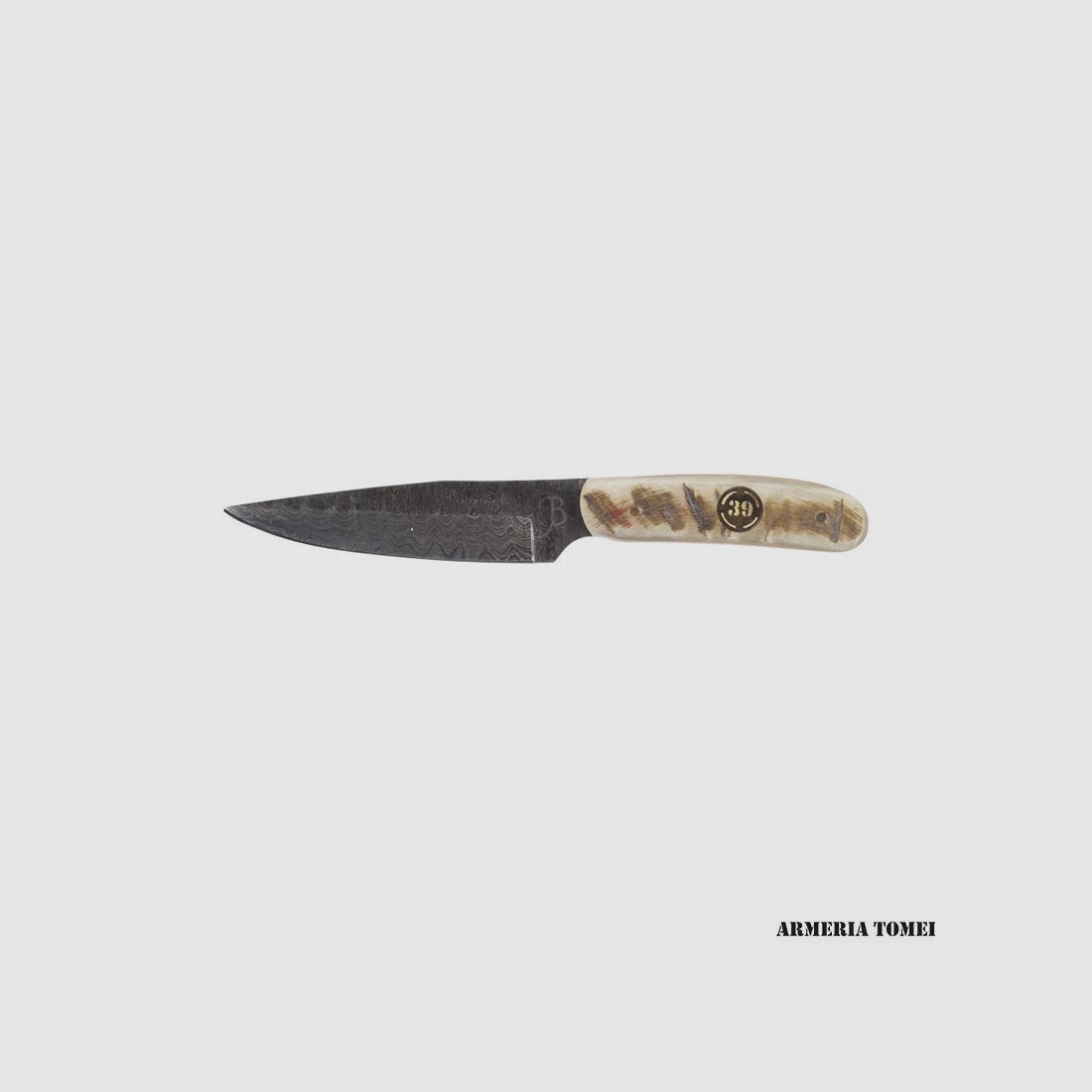 39OUTDOOR – DAMASCUS KNIFE NICKER – HORN, image 1 of 4