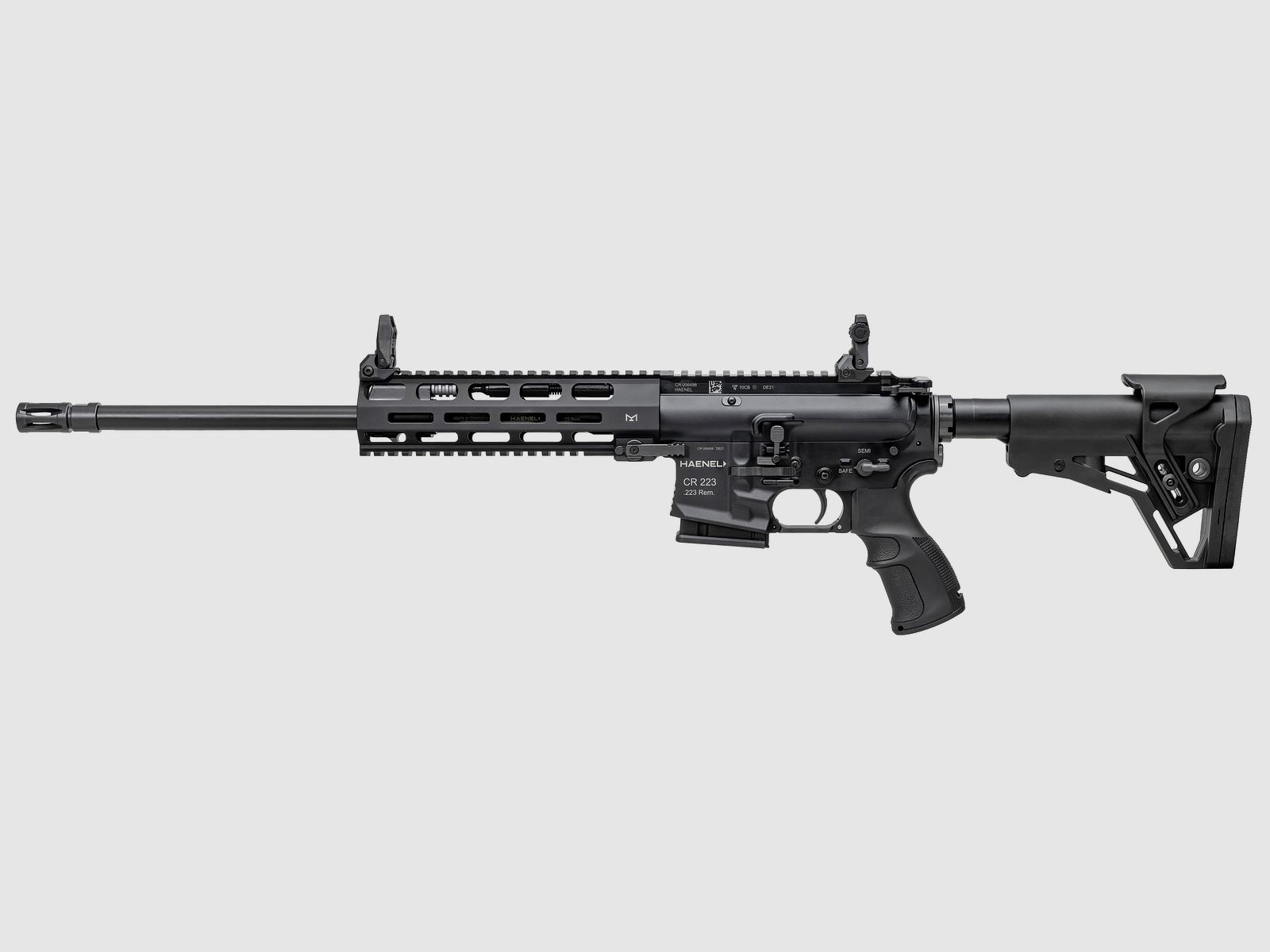 Haenel CR 223 M-LOK Handschutz Lauflnge 368 mm | Matchabzug | Handschutz kurz | Schwarz | nicht sportlich zugelassen, Kal. .223 Rem.