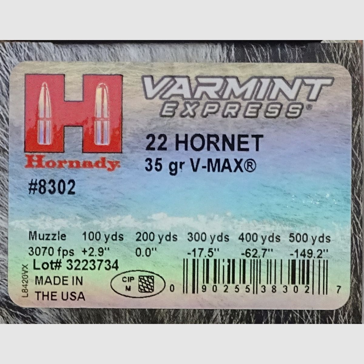 Hornady .22Hornet Varmint Express V-MAX 35grs - 25 Schuss