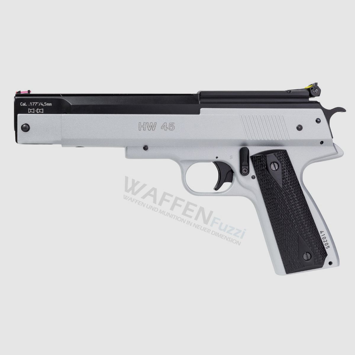 Weihrauch HW 45 Stainless Look Luchtpistool Kaliber 4,5mm Diabolo