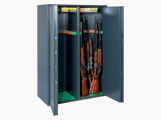 DOPPELTÜRIGER WAFENSCHRANK FÜR 28 GEWEHRE MIT DOPPELTEM SAFE