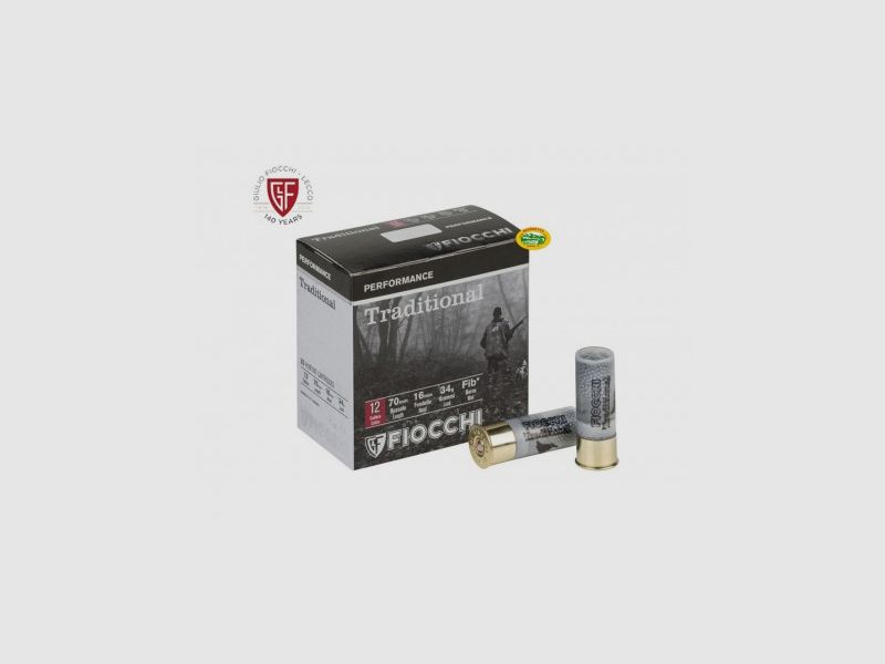 FIOCCHI Patronen TRADITIONAL Filz Kal.12 gr.34 pb.8