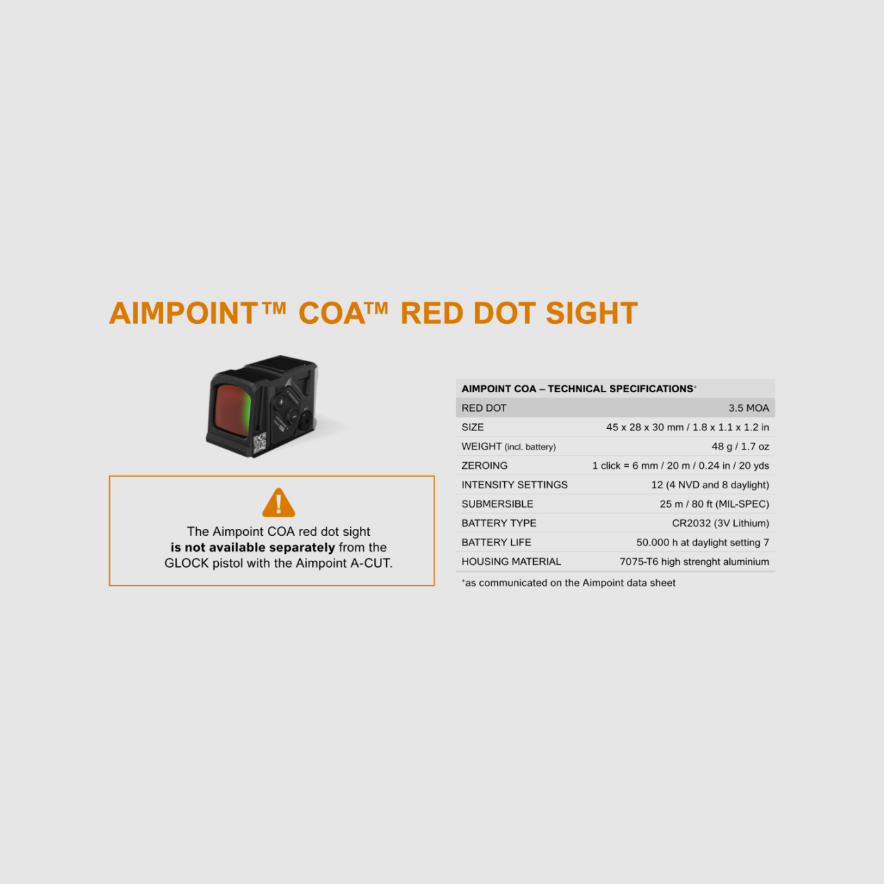 GLOCK – 47 MOS – A-CUT COMBO AIMPOINT COA – Kal. 9 x 19, zdjęcie 7 z 8
