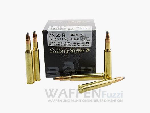 S&B 7x65R Teilmantel SPCE 173grs 50 Schuss