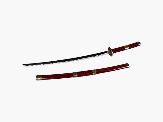 Deko Katana mit Holzklinge Sandai Kitetsu Roronoa Zoro One Piece Samurai Schwert stumpf