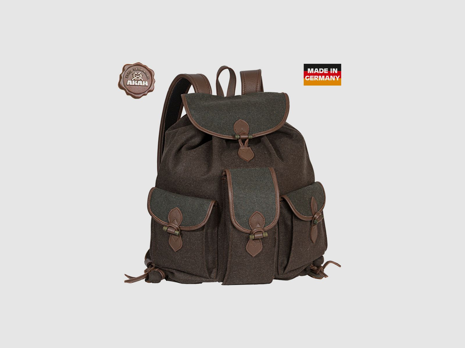 AKAH Loden-Rucksack braun/grün