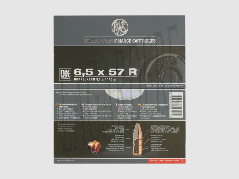 RWS DK 9,1G/140 GRS(CARTOUCHE A BALLE)