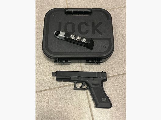 Glock 17 mit Laufgewinde Co2-Pistole Kaliber 4,5 mm Stahl BB / Diabolo Blowback