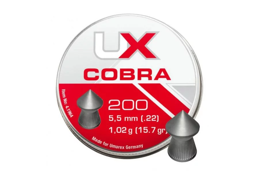 UMAREX COBRA balines diabolo de 5,5 mm, punta puntiaguda moleteada, 200 unidades, imagen 2 de 4