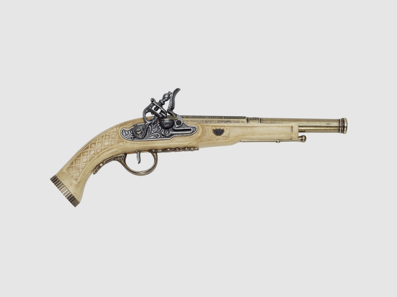 Decorative pistol flintlock in ivory look