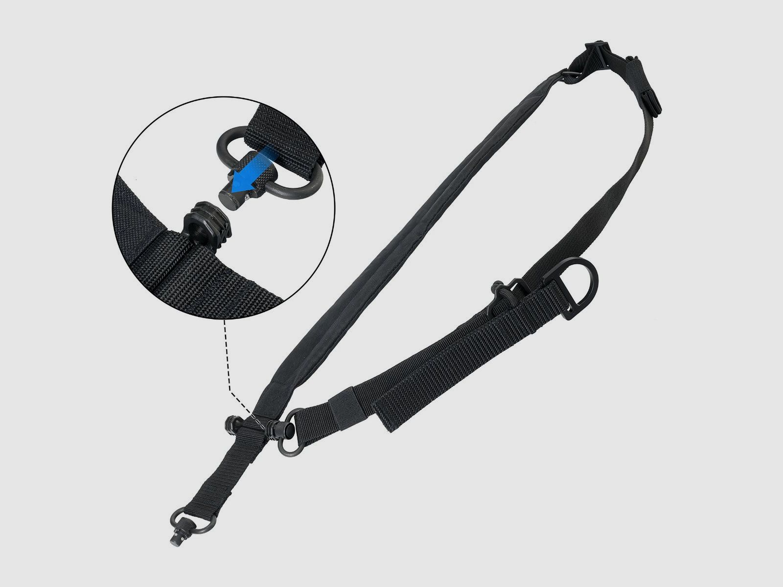 UTG Leapers - Cinghia a 1/2 punti - BOLLA QD - Nera - PVC-GB508B, immagine 3 di 7