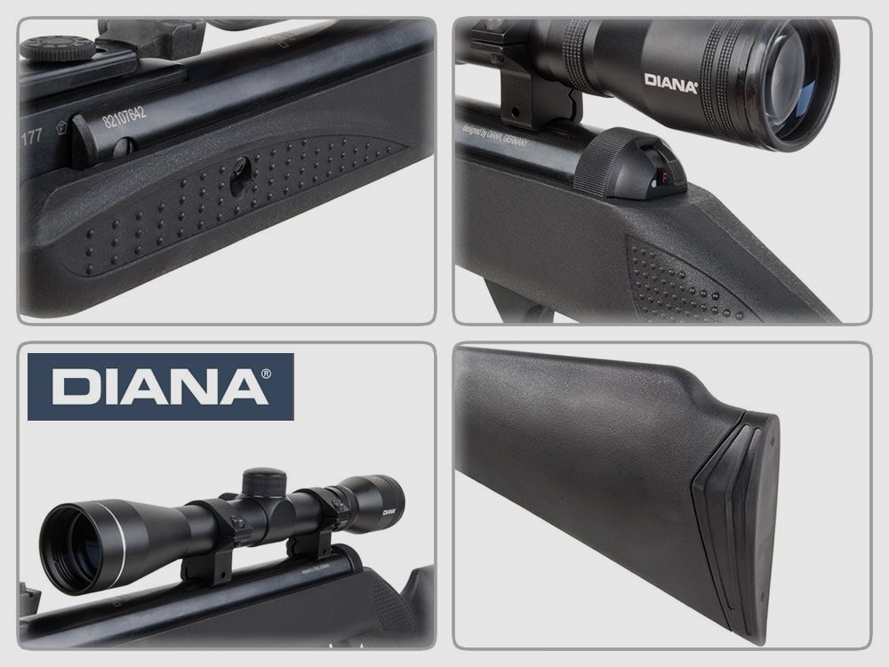 Kipplauf Luftgewehr Diana twenty-one FBB Fluted Bull Barrel TRUGLO Fiberoptik inklusive Zielfernrohr 4x32 Kaliber 4,5 mm (P18)