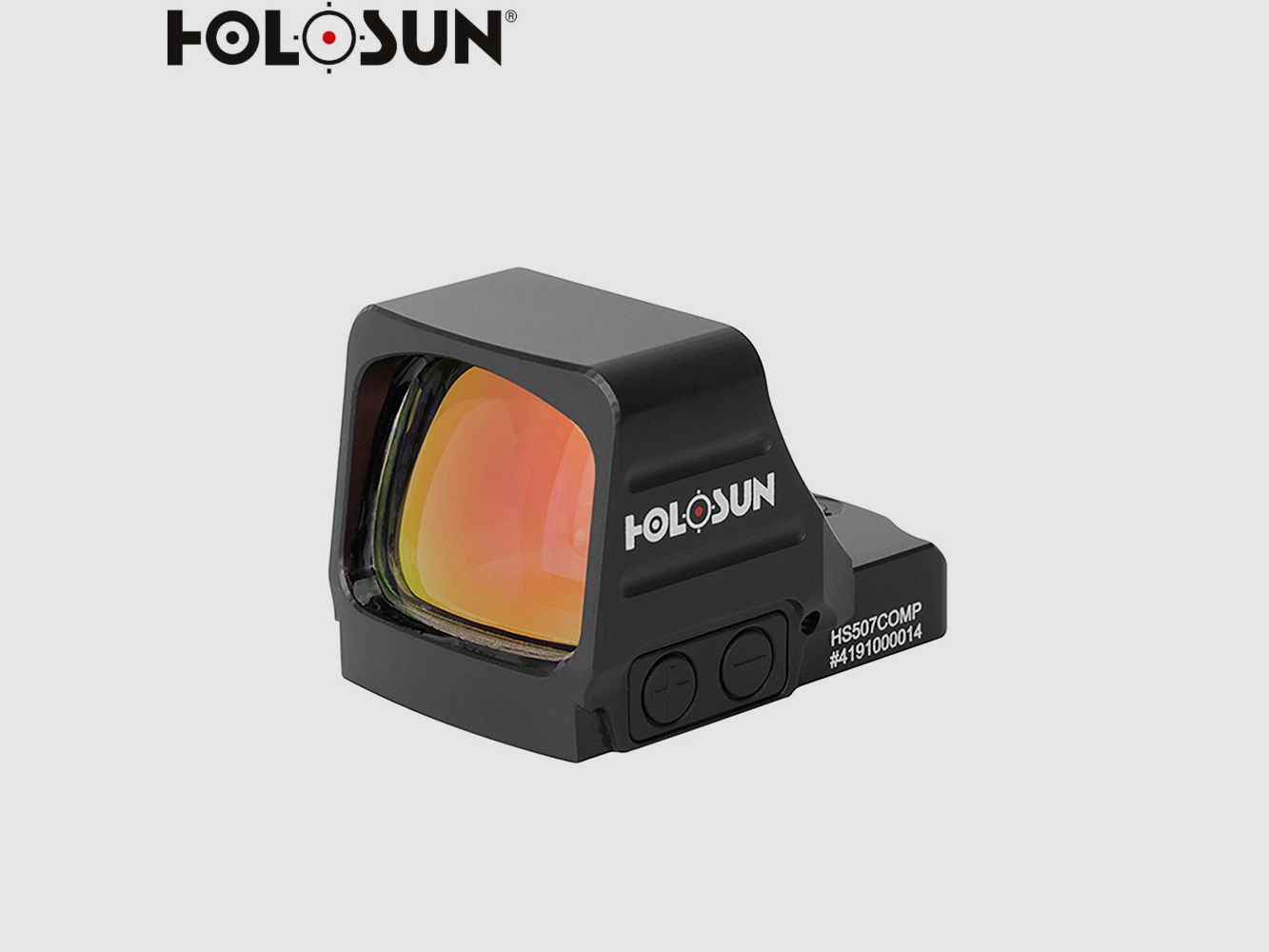 HOLOSUN HS507COMP Offenes Reflex Rotpunktvisier + wechselbarem 2MOA Punkt, 8/20/32MOA Kreis Absehen, schwarz, Jagd, Sportschießen Softair, tactical mini