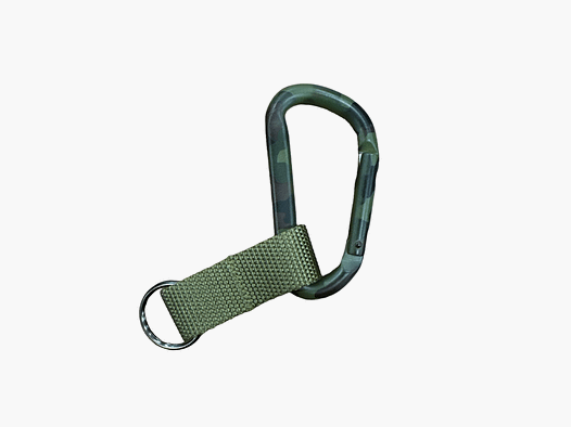 RAM SURVIVAL – ALUMINUM CARABINER WITH STRAP Woodland