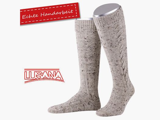 Lusana Kniekousen Loden-Tweed met Twee Handgeweven Vlechten L8995T-9