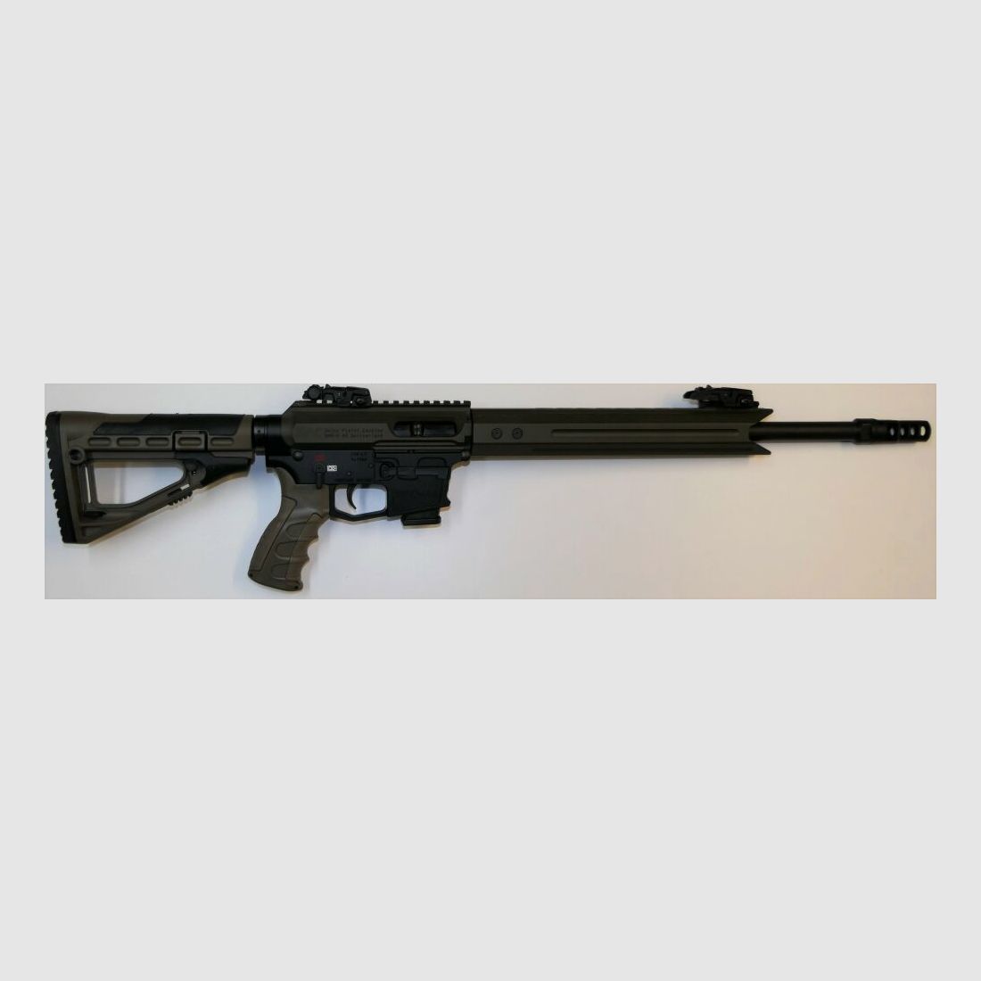 GWMH Selbstladebüchse GWMH SPC-SPORTER A4 17" (SWISS PISTOL CARBINE) OD-GREEN Kal.9x19 AR15 Glock Magazin