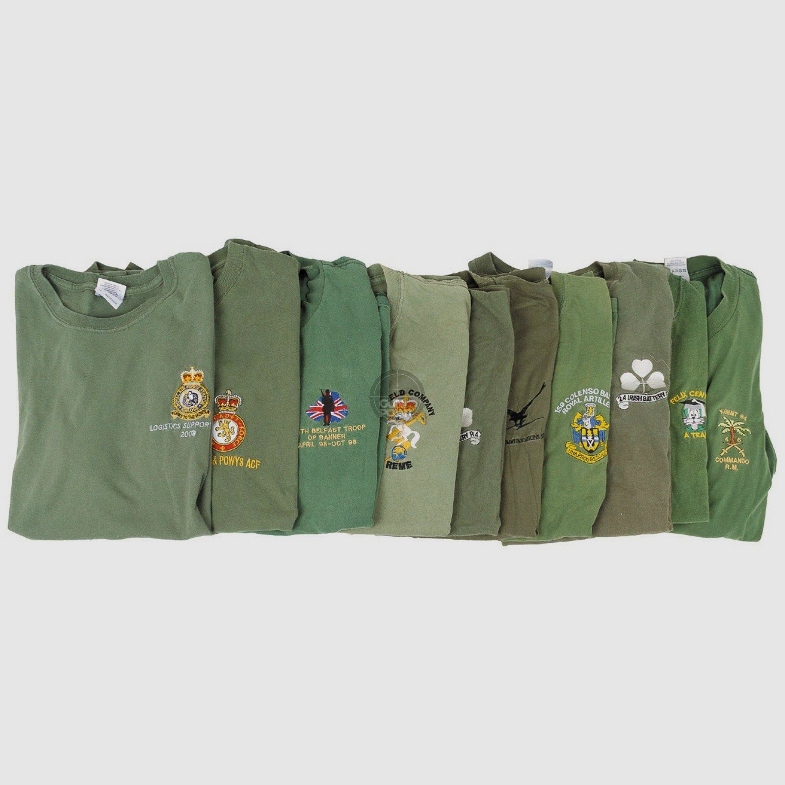 Brit. T-shirt, olive, with chest embroidery, used.