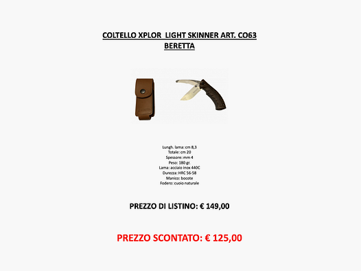 Beretta – COUTEAU Xplor Light Skinner ART. CO63