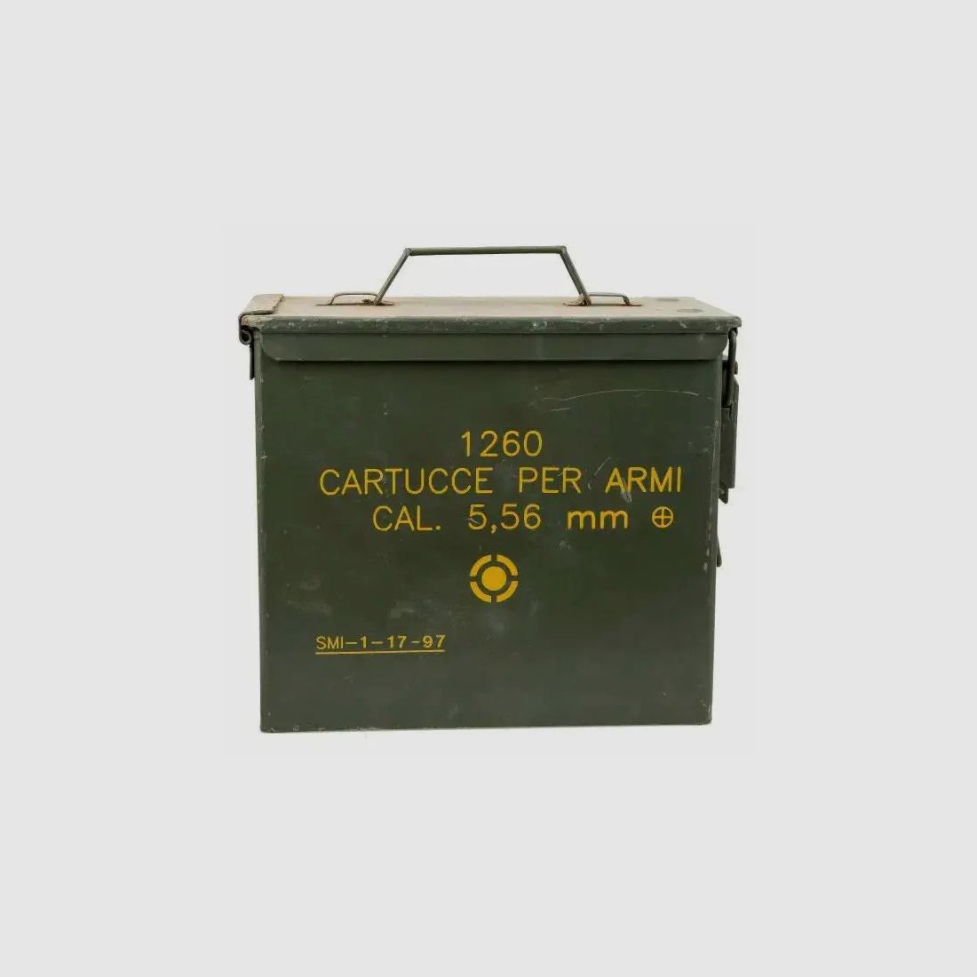 Caja de municiones del ejército de EE. UU. PA19 Cal. 5.56 usada
