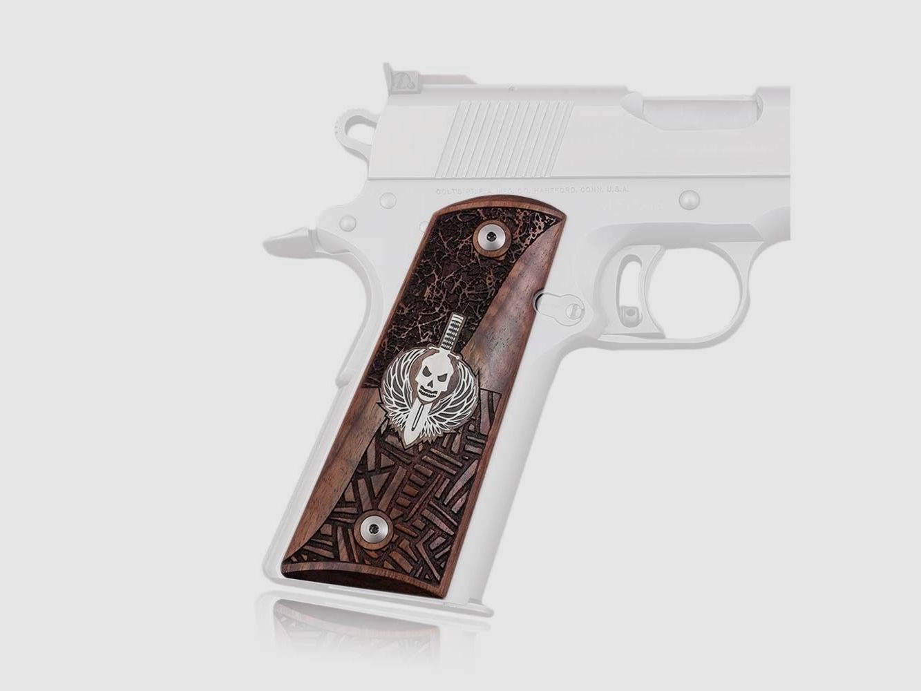 KSD Grips Griff Walnuss Knife Skull