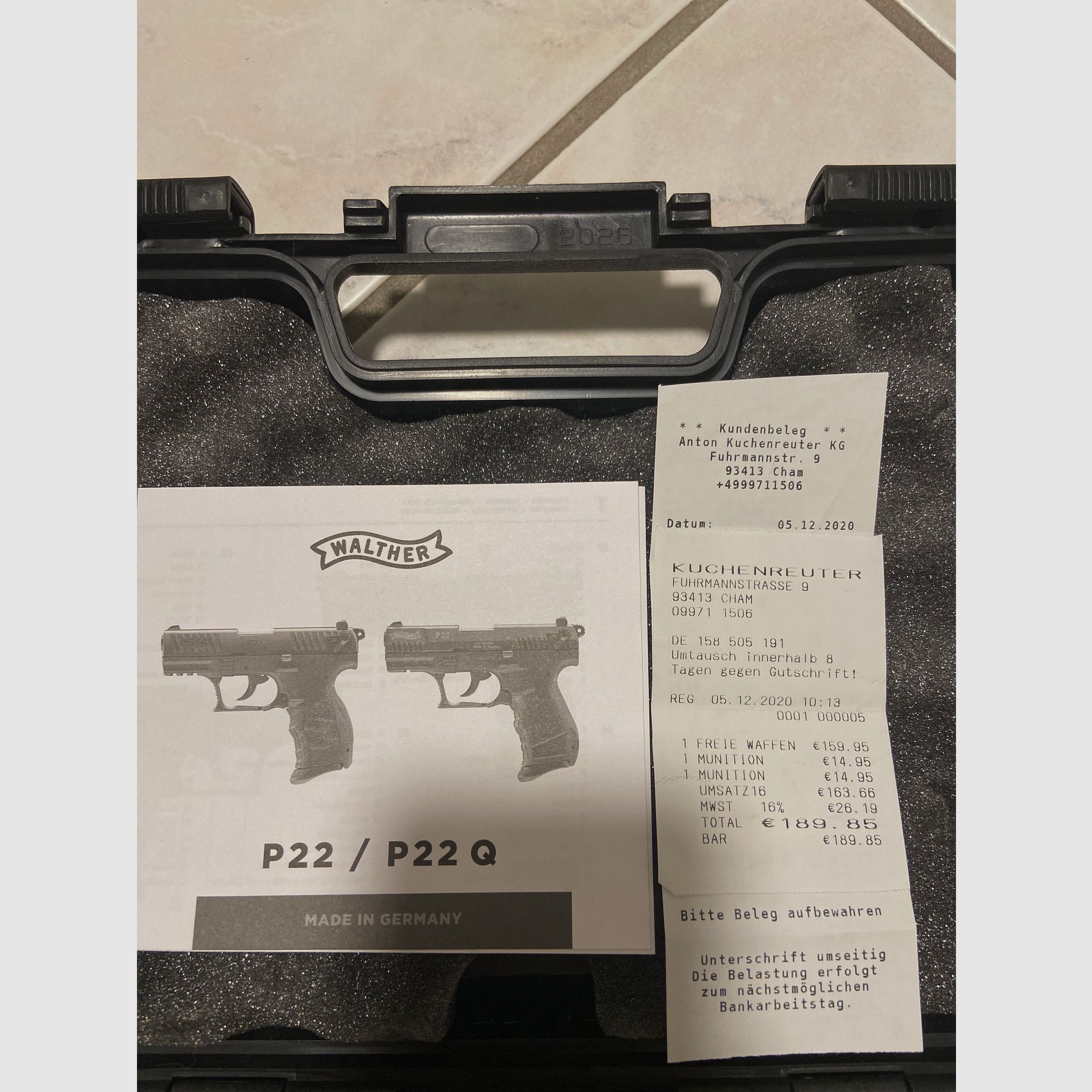 Walther P22 9mm P.A.K Schreckschusspistole