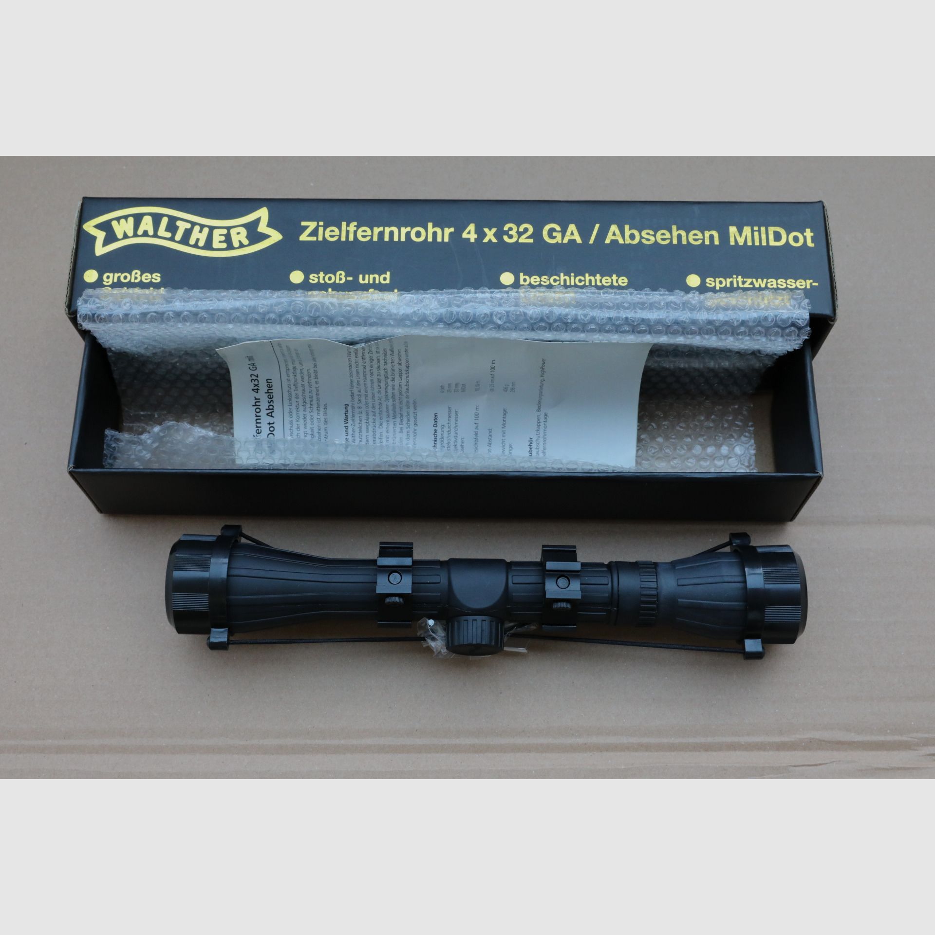 Walther Zielfernrohr 4x32 GA Absehen MilDot
