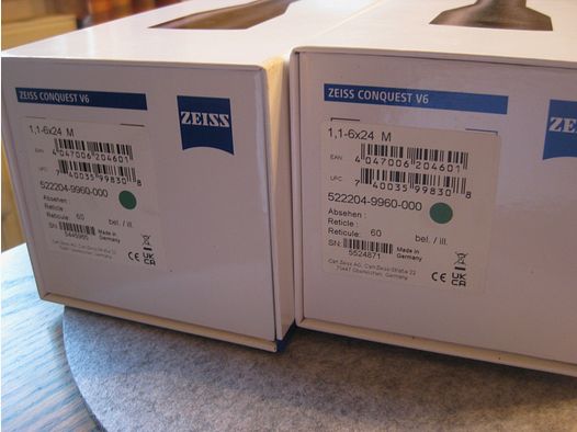 ABSOLUTE BEST PRICES for "NEW" ZEISS V6 1.1-6x24 M with Abs-60 as well as INTERNAL RAIL!!! No Swarovski -Z6i-Z8i-LEICA-SAUER-MAUSER-Blaser-Schmidt&Bender-GPO etc.