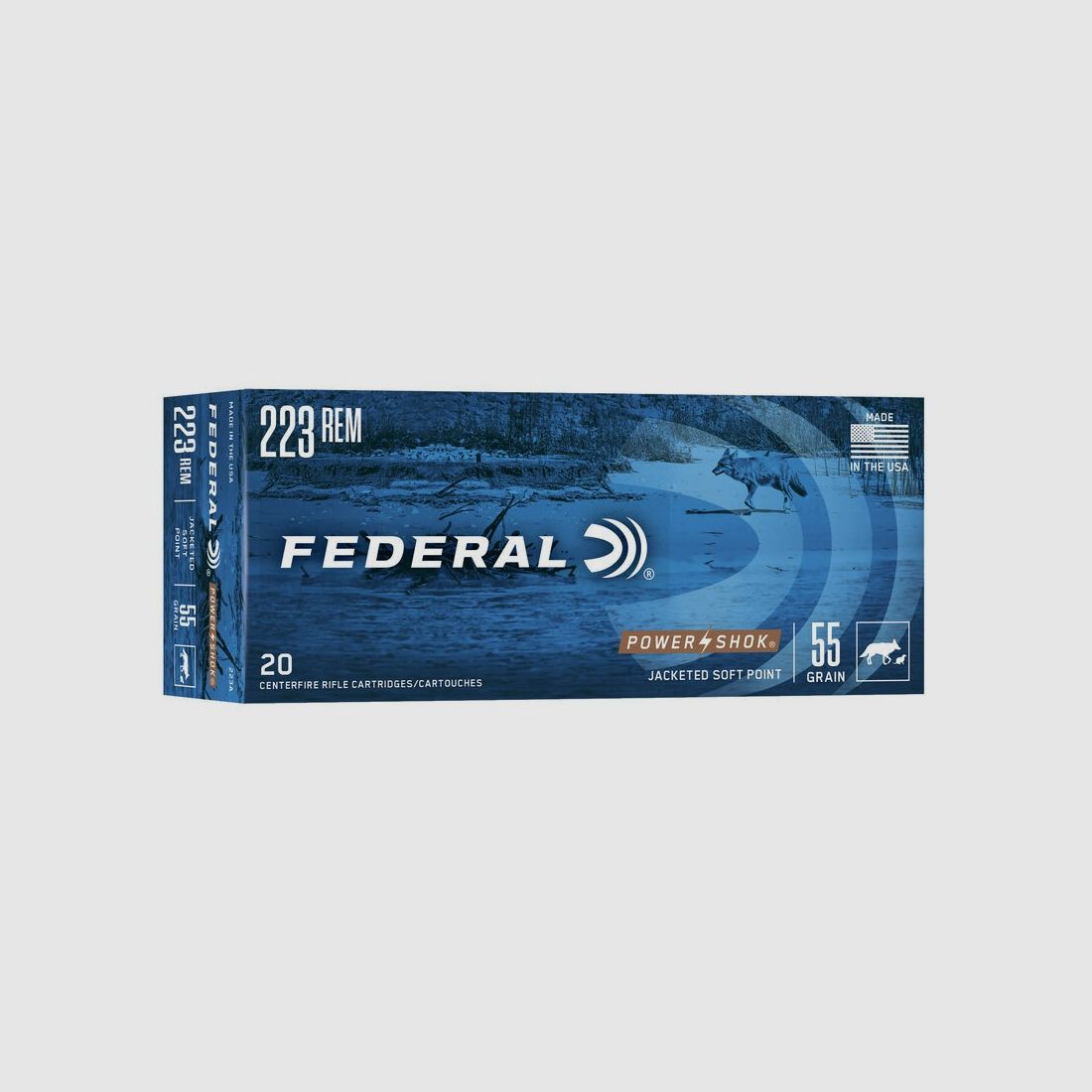 FED 223A .223 REM 55GR POWER- SHOK SOFT POINT 20/200-2,9KG