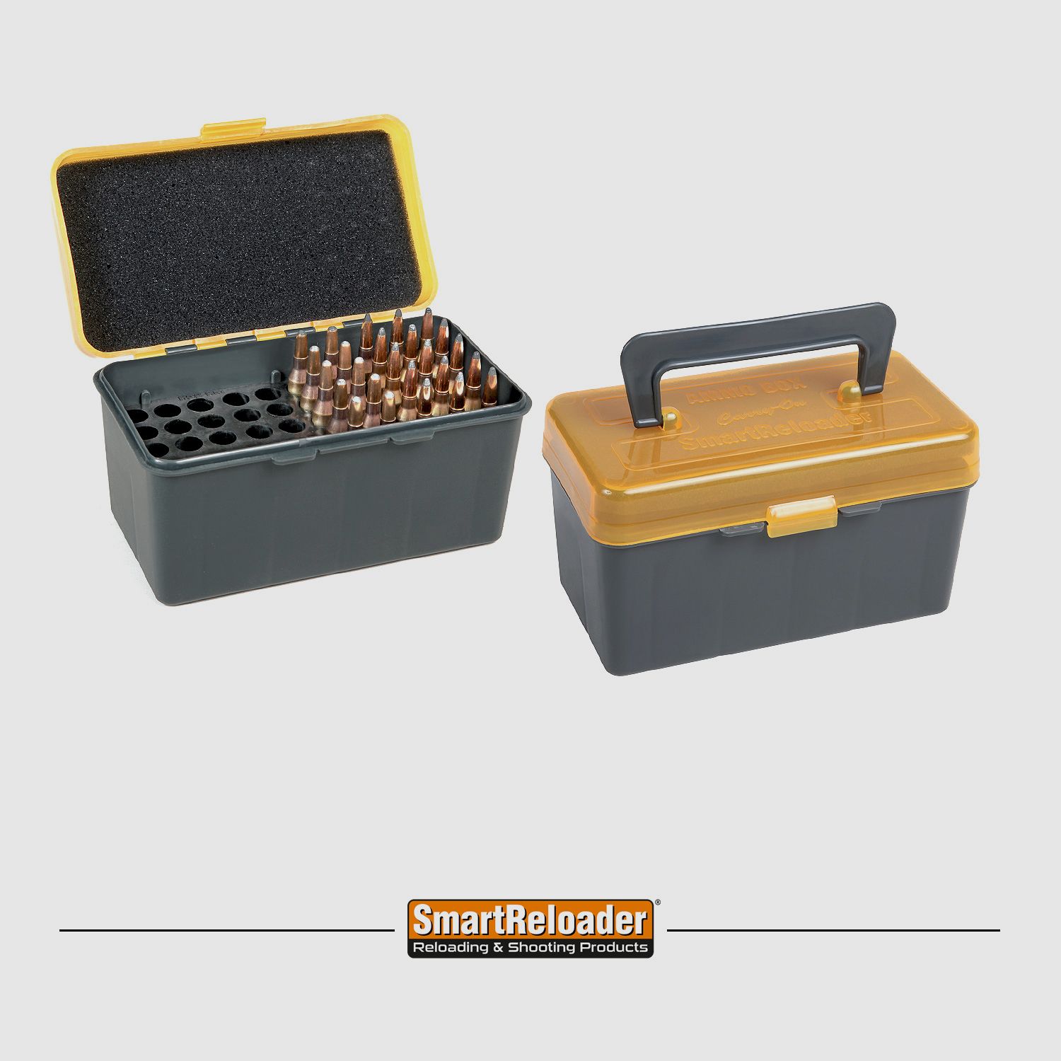 Boîte à cartouches SmartReloader "Carry On" avec couvercle rabattable pour 50 cartouches .30-06 Sprg. et autres.
