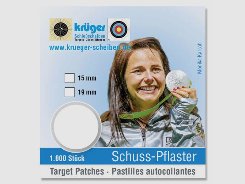 Schusspflaster weiß, 1000Stk. im Spender - 19mm